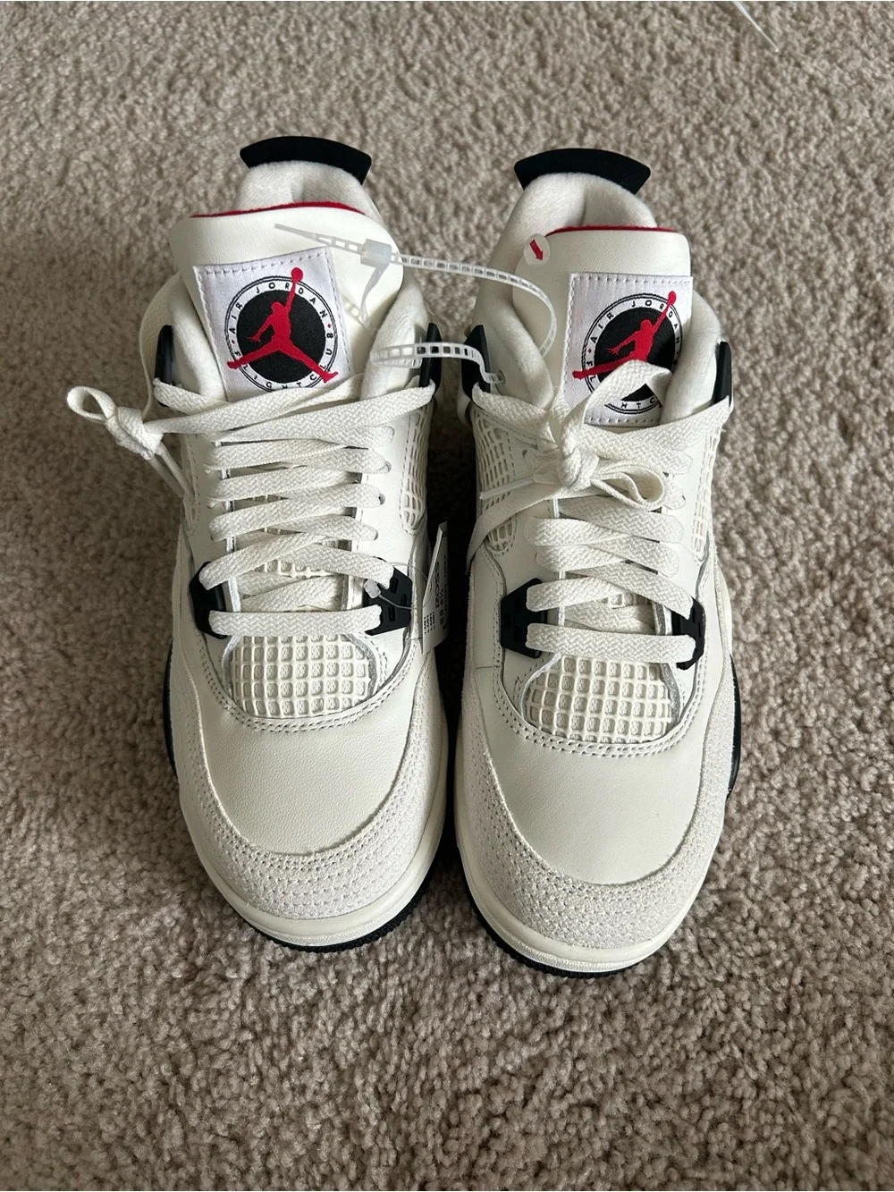 Jordan Kids White and Black Retro Style Sneakers with Red Jumpman